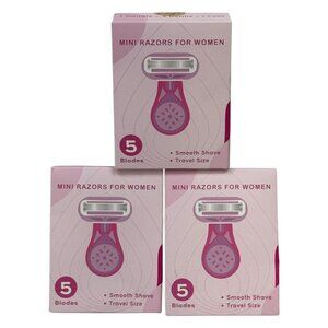 Bulimica Mini Razors For Women 5-Blades 1-Handle 4-Refills 1-Case Ea (3-Pack)